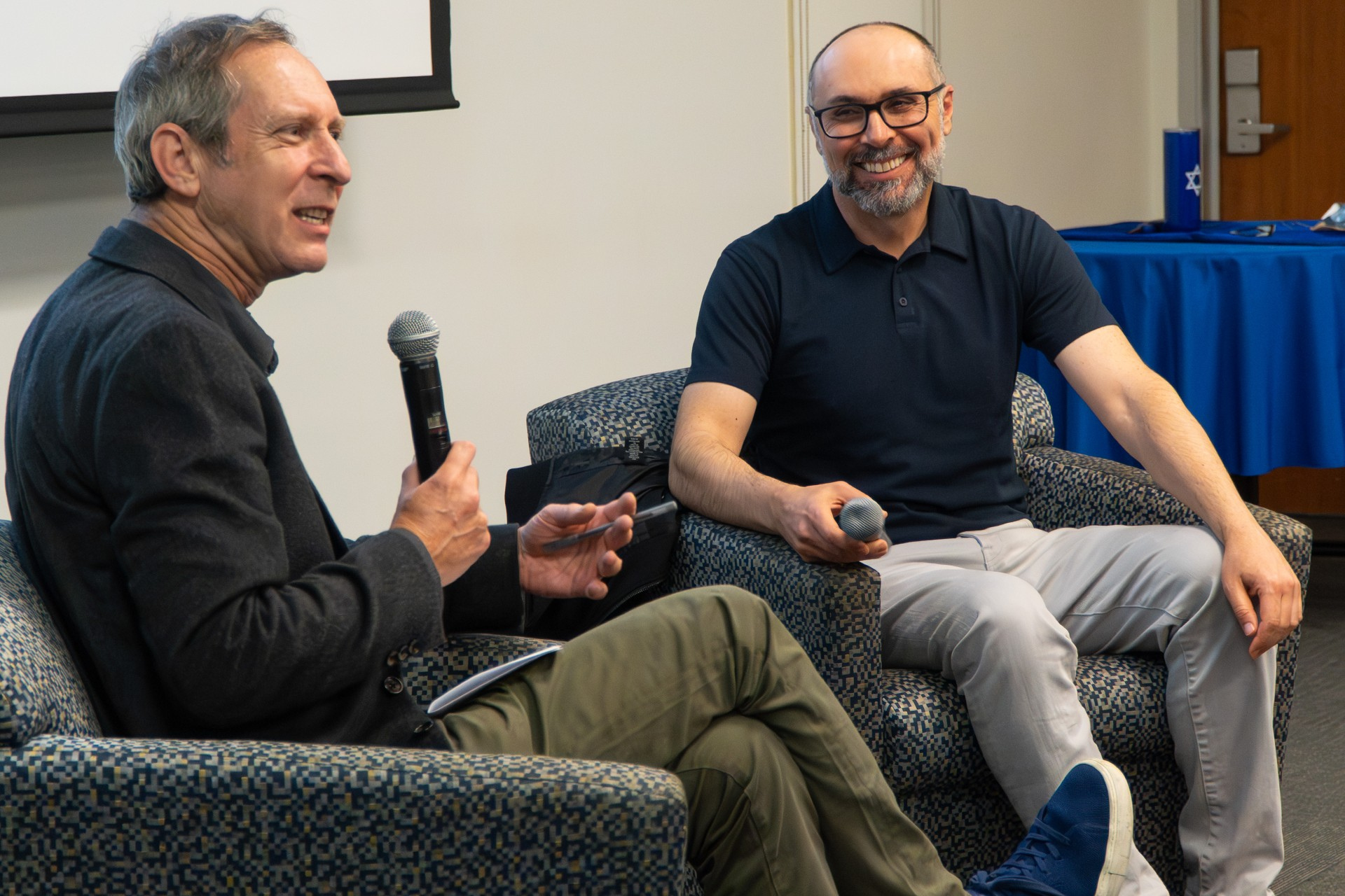 Professor Mischa Livingstone and Director Yoav Potash Smiling